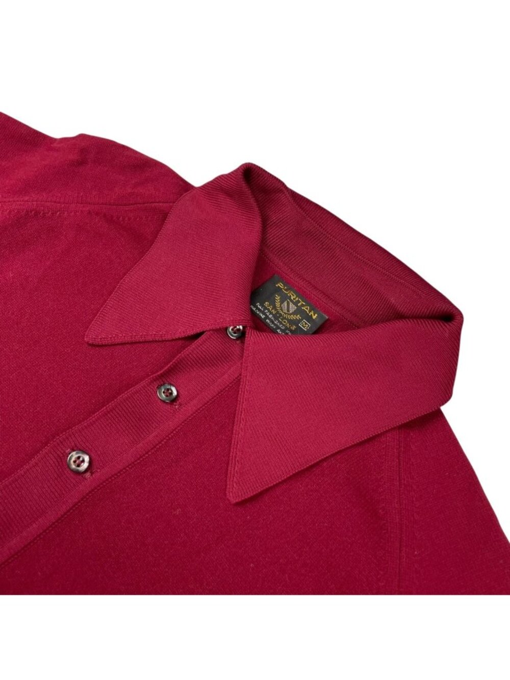 VTG 60's Puritan Men's Ban-Lon S/S Knit Polo Sweater Burgundy Red • Medium